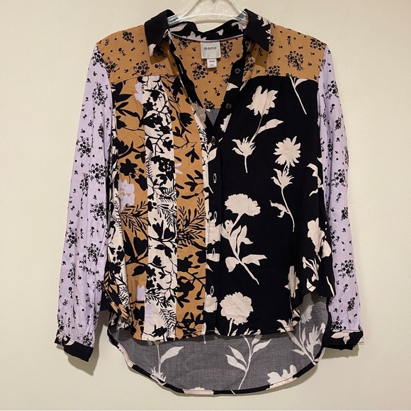 Maeve Tops - Maeve Multicolor Floral Button-Down Shirt